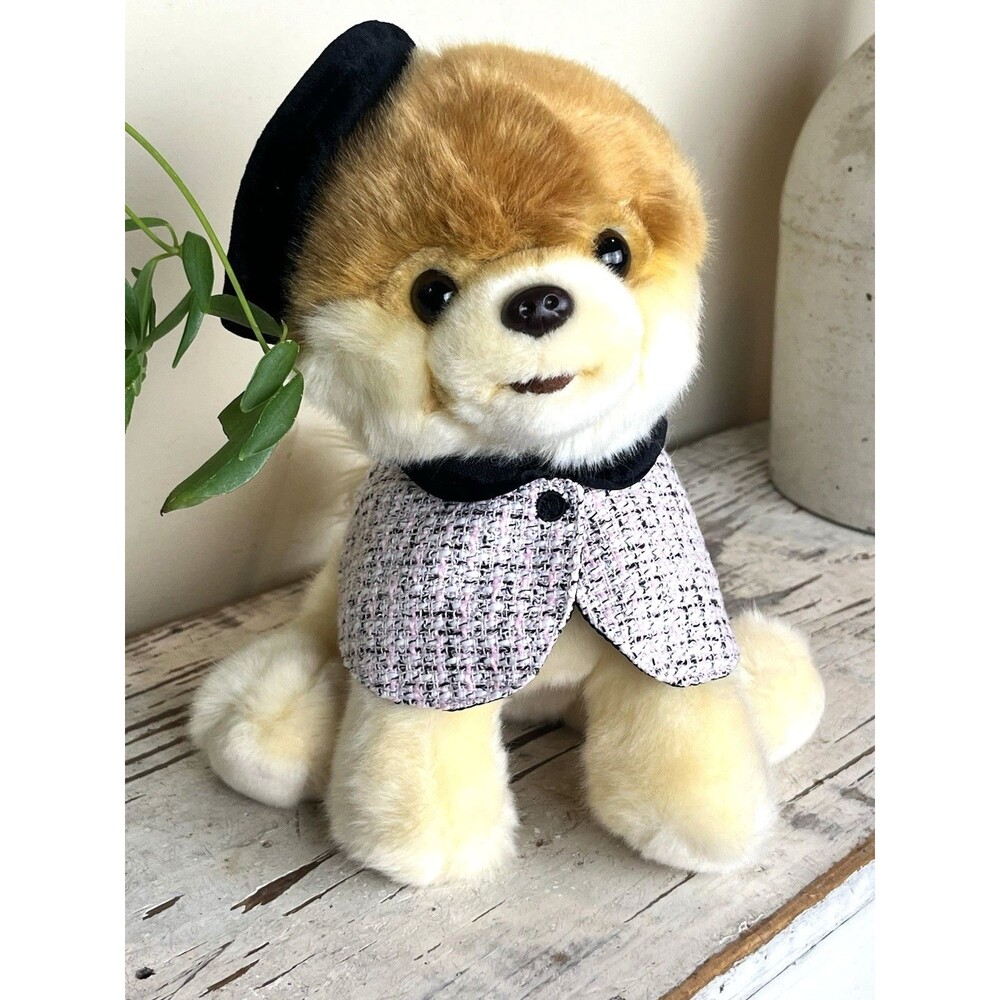 Paris Beret Boo Cutest Dog Realistic Plush Stuffed GUND 9” Pomeranian Toy Animal